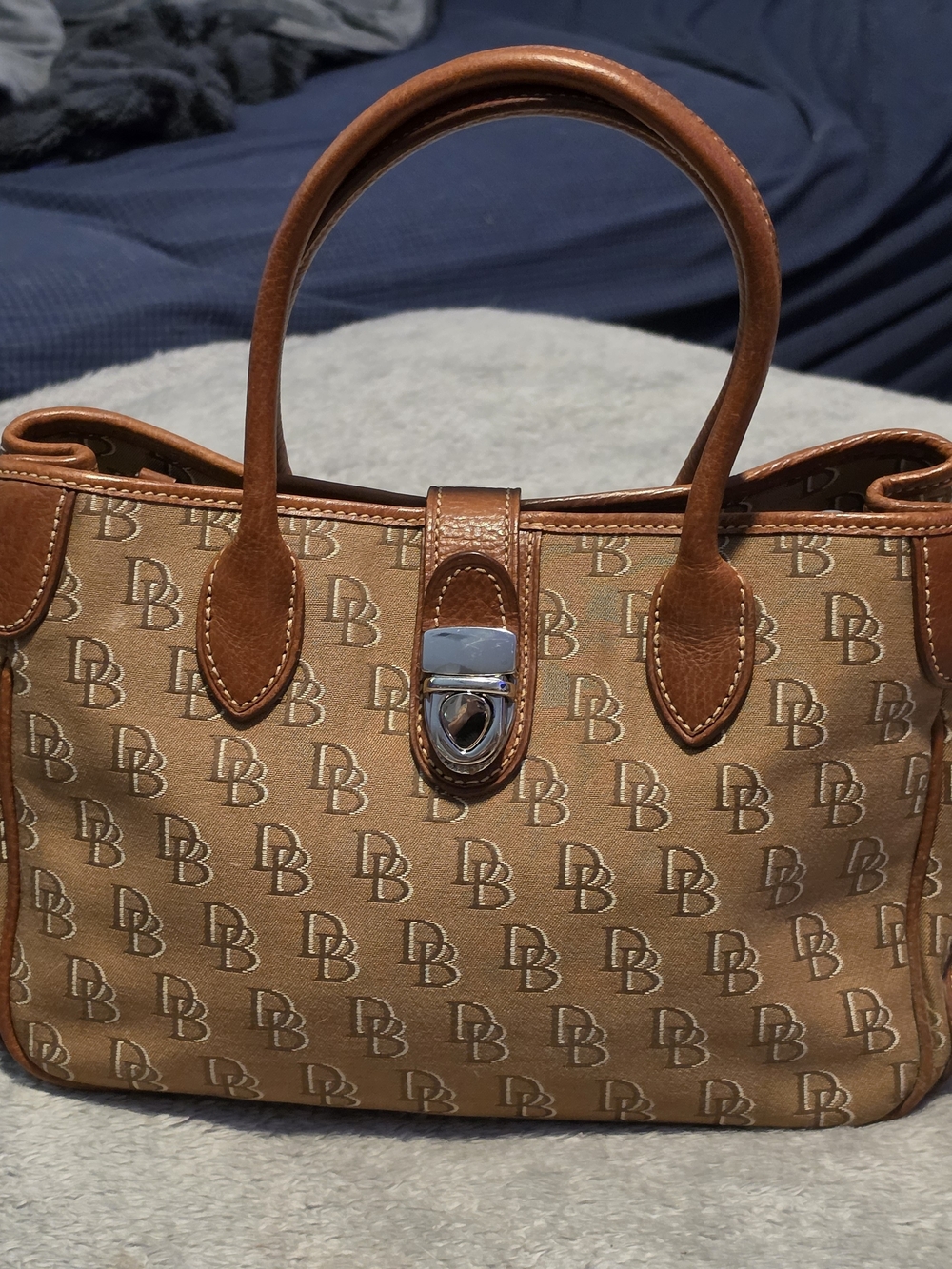 Dooney & Bourke Brown DB Monogram Satchel